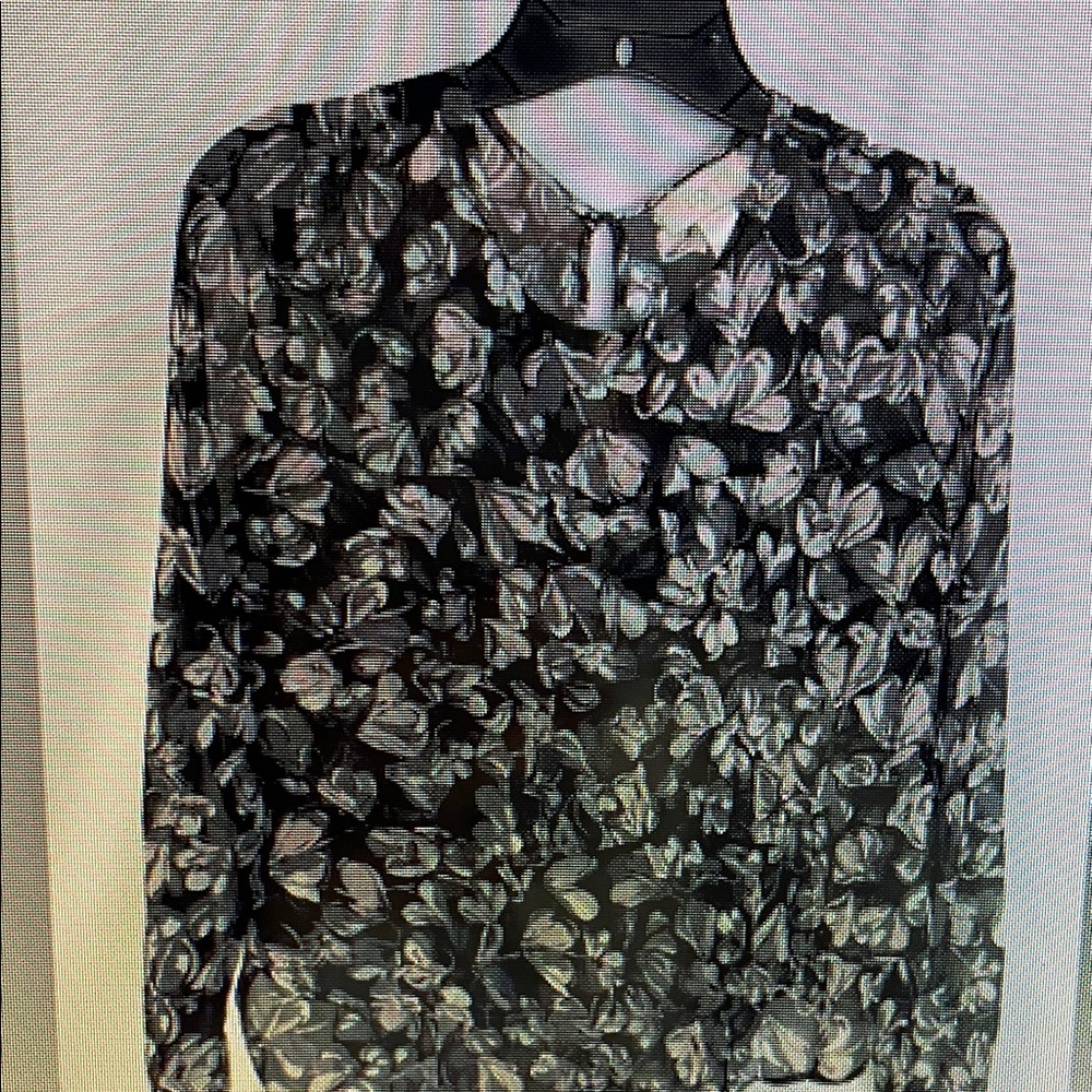 Floral Black and White Women's Top